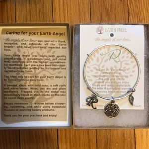 EARTH ANGEL INITIAL “R” CHARM BRACELET